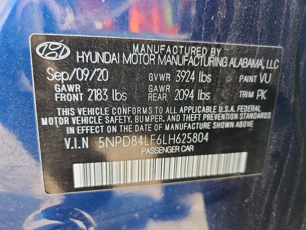 2020 HYUNDAI ELANTRA