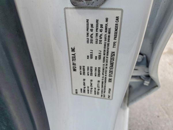 2019 TESLA MODEL 3