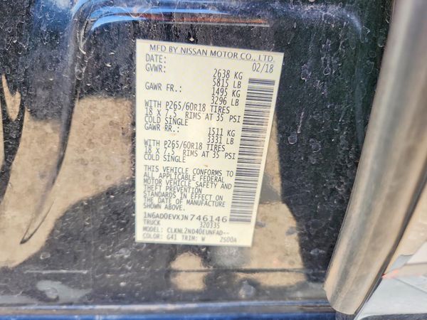 2018 NISSAN FRONTIER