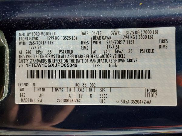 2018 FORD F150