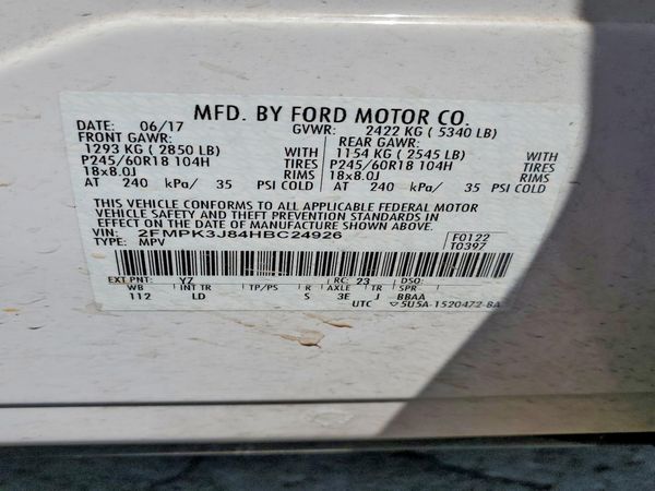 2017 FORD EDGE SEL