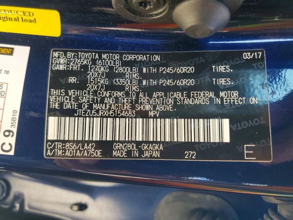 2017 TOYOTA 4RUNNER Ltd/SR5/SR5 Premium