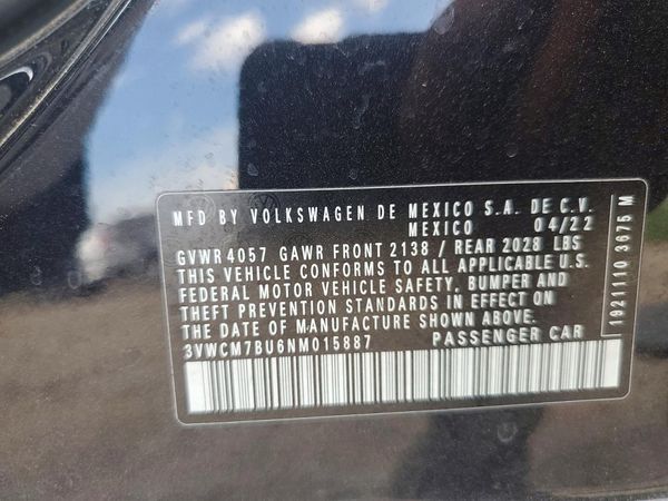 2022 VOLKSWAGEN JETTA S