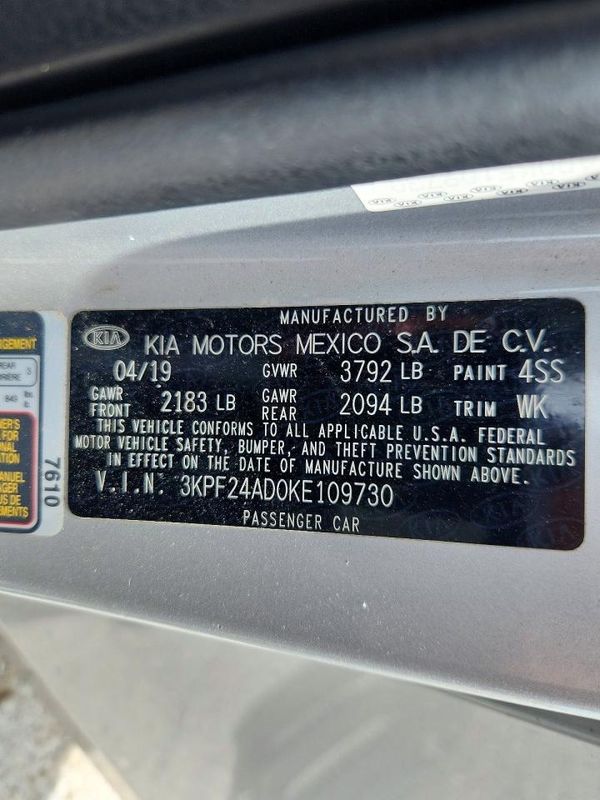 2019 KIA FORTE FE/LX/LXS