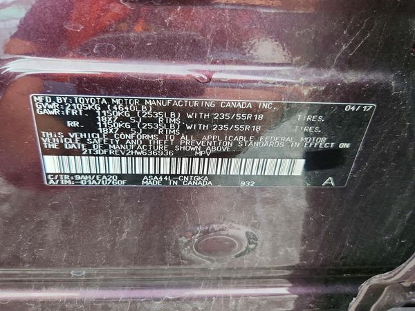 2017 TOYOTA RAV4 Ltd/SE Platinum