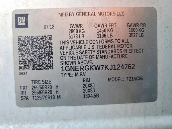 2019 CHEVROLET TRAVERSE LT