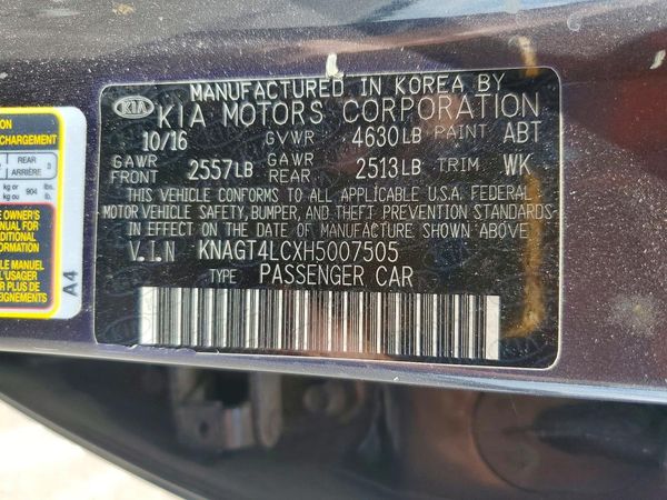 2017 KIA OPTIMA Hybrid Base