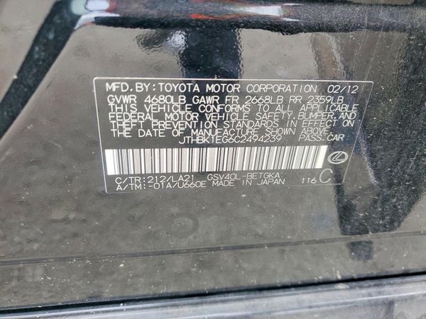 2012 LEXUS ES 350