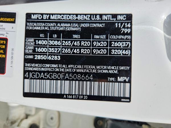 2015 MERCEDES-BENZ ML ML400