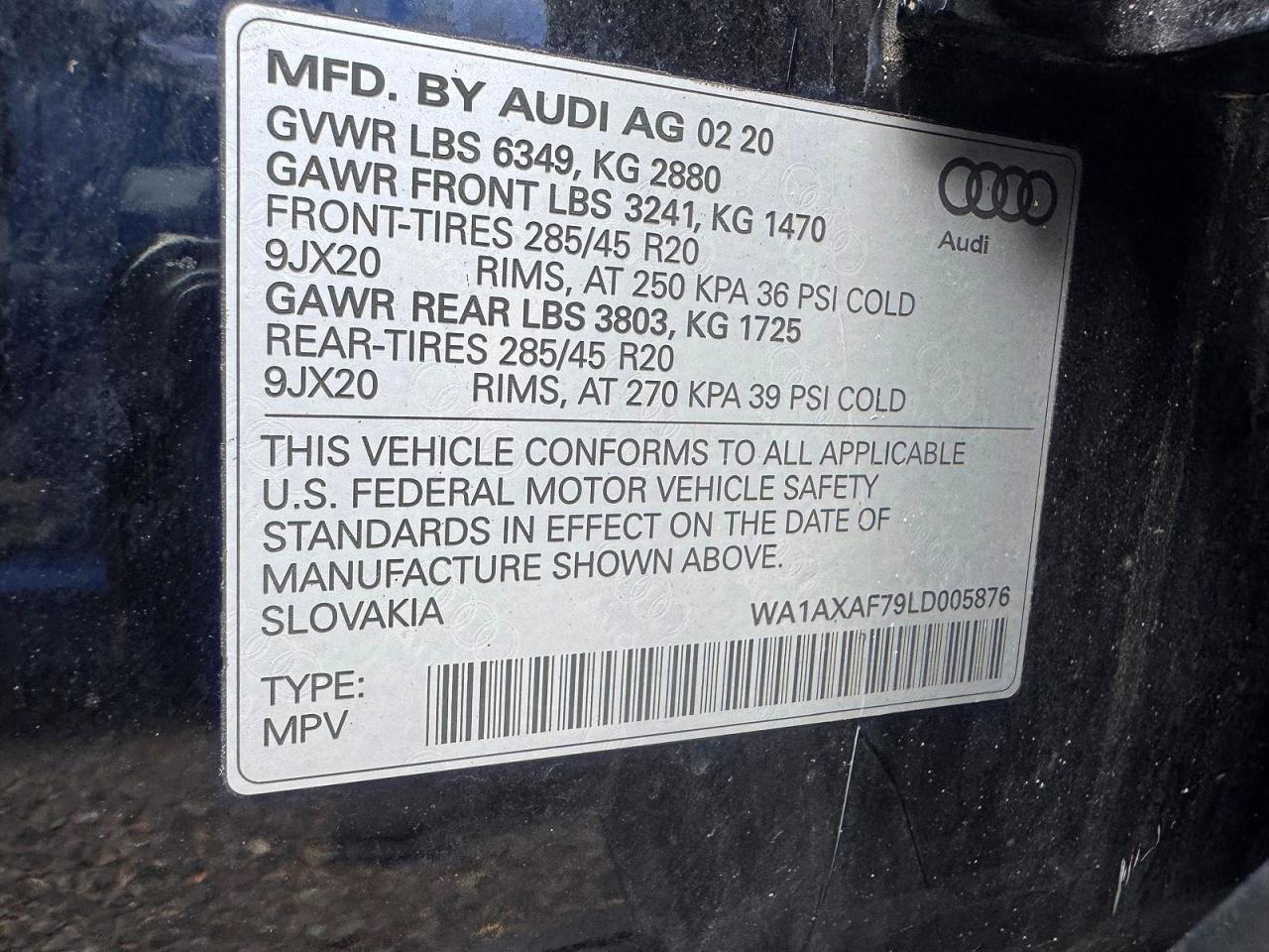 2020 AUDI Q7 quattro Premium