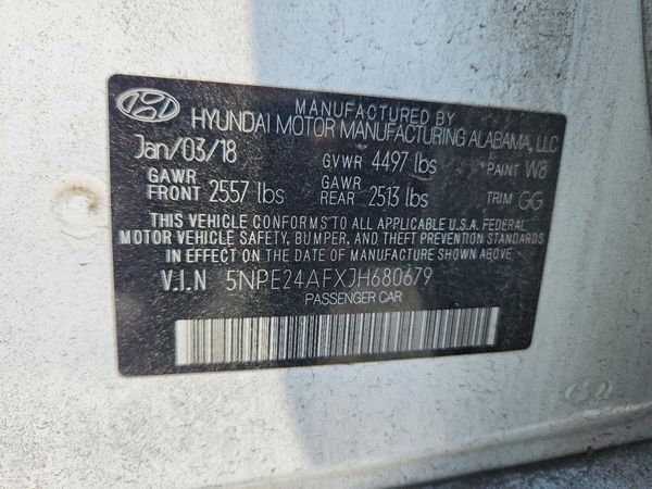 2018 HYUNDAI SONATA SE, Eco