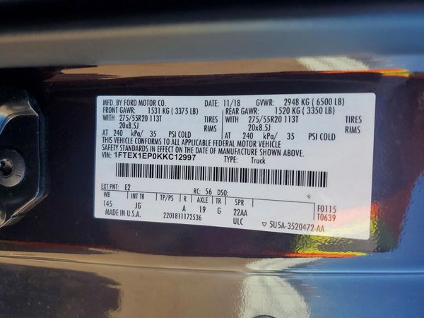 2019 FORD F150