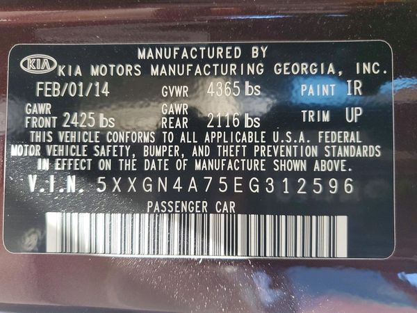 2014 KIA OPTIMA 2.4 EX STD/Premium /Tech