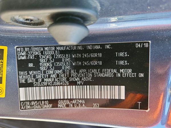 2018 TOYOTA HIGHLANDER SE/XLE