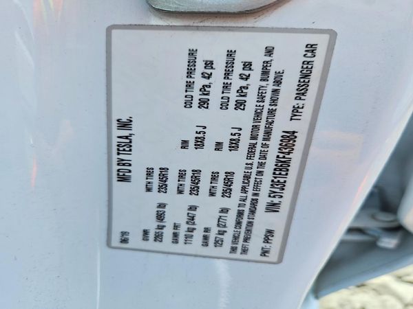 2019 TESLA MODEL 3