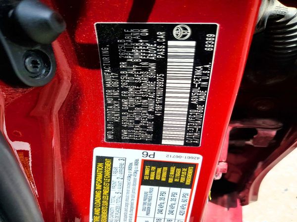 2017 TOYOTA CAMRY LE/SE/XLE/XSE