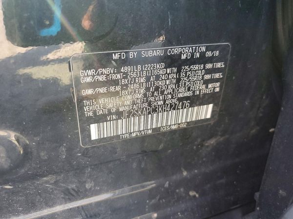2019 SUBARU FORESTER Sport+ES+HK+SMART