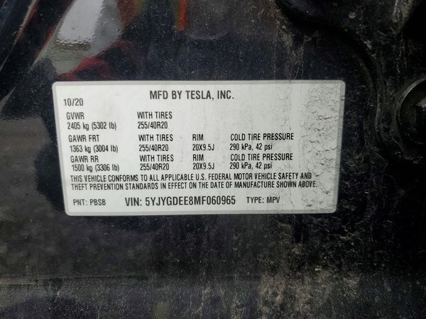 2021 TESLA MODEL Y