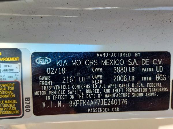 2018 KIA FORTE LX Base