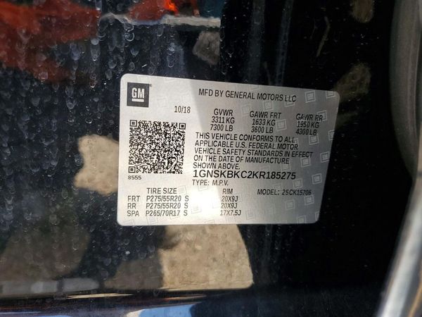 2019 CHEVROLET TAHOE LT