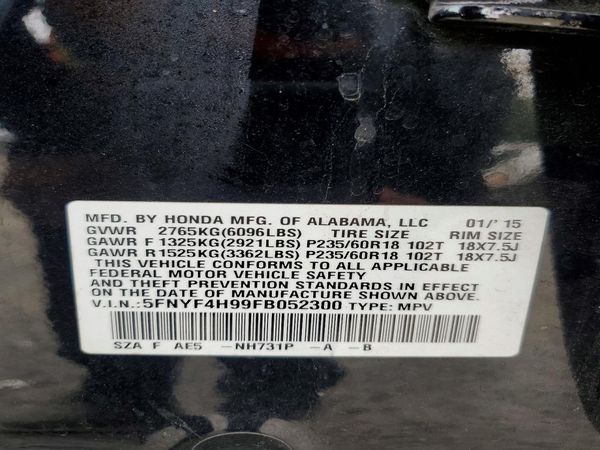 2015 HONDA PILOT TOURING
