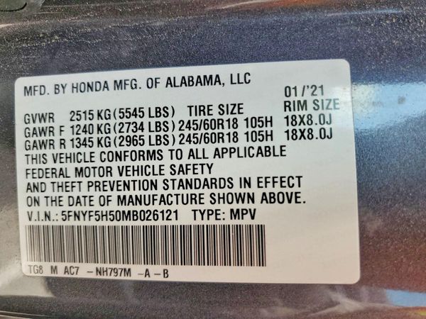2021 HONDA PILOT