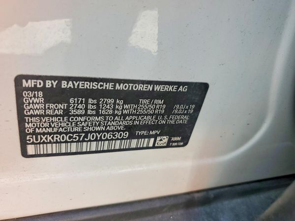 2018 BMW X5 xDrive35i — VINS