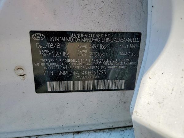 2019 HYUNDAI SONATA