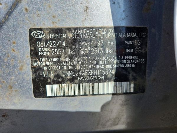 2015 HYUNDAI SONATA SE, ECO