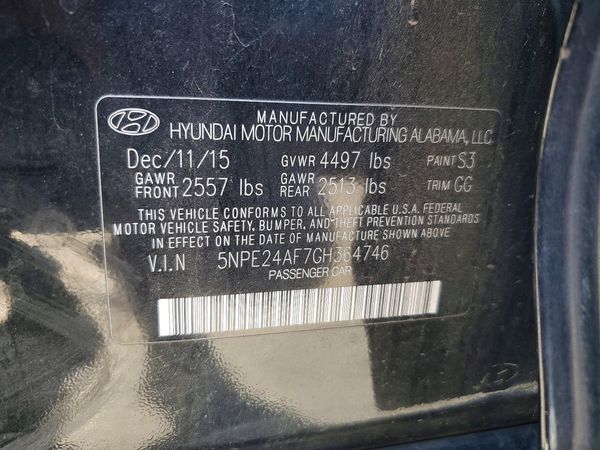 2016 HYUNDAI SONATA