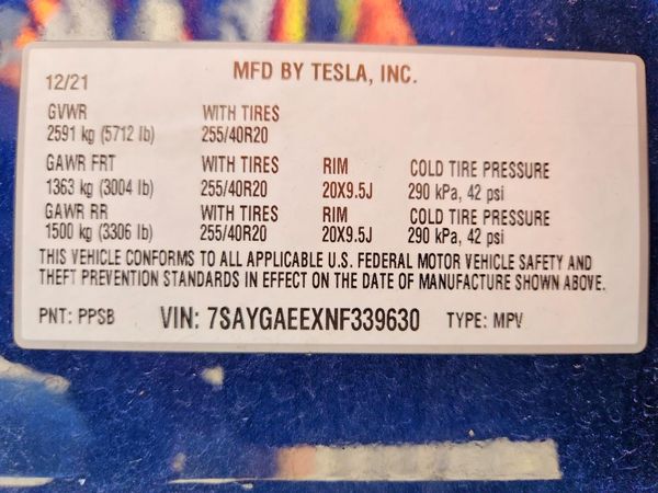 2022 TESLA MODEL Y