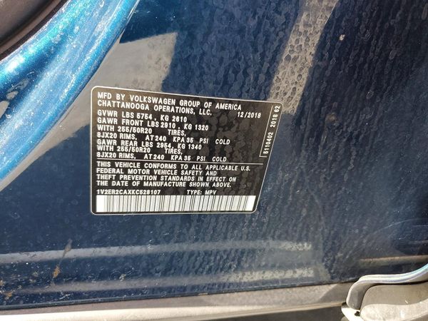 2019 VOLKSWAGEN ATLAS SEL