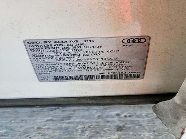 2016 AUDI Q3 — VINS