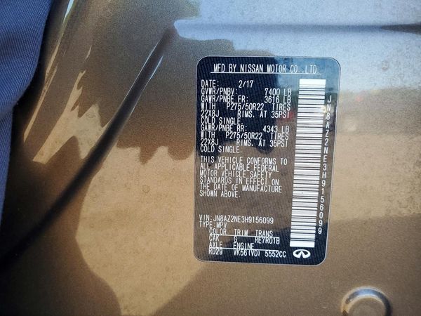 2017 INFINITI QX80 — VINS