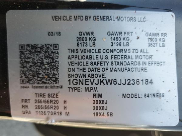 2018 CHEVROLET TRAVERSE Premier