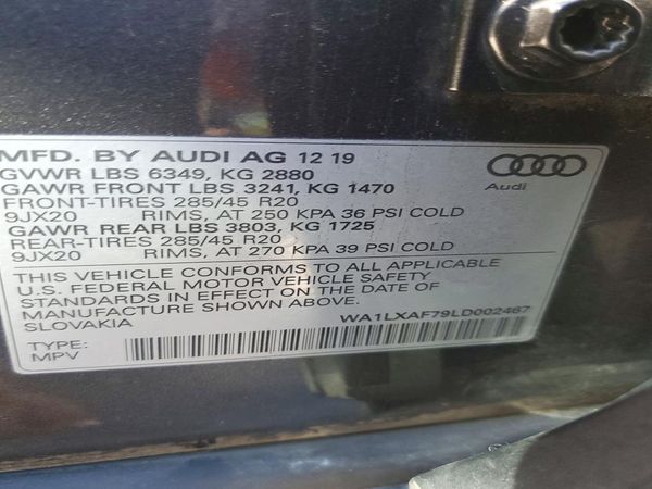 2020 AUDI Q7 quattro Premium Plus — VINS