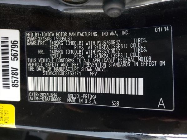 2014 TOYOTA SIENNA