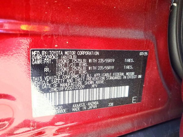 2025 TOYOTA RAV4 — VINS