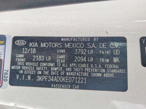2019 KIA FORTE