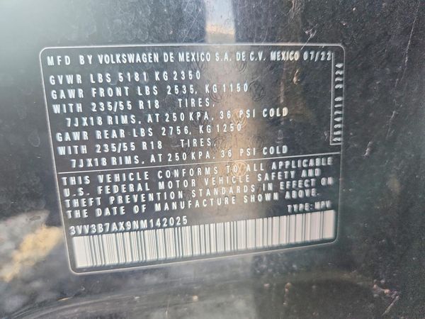 2022 VOLKSWAGEN TIGUAN