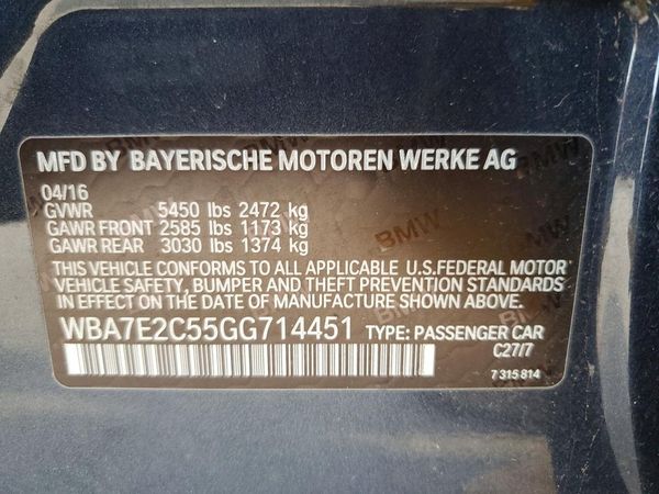 2016 BMW 740