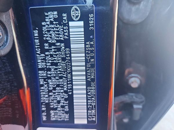 2019 TOYOTA CAMRY L/LE/SE/XLE