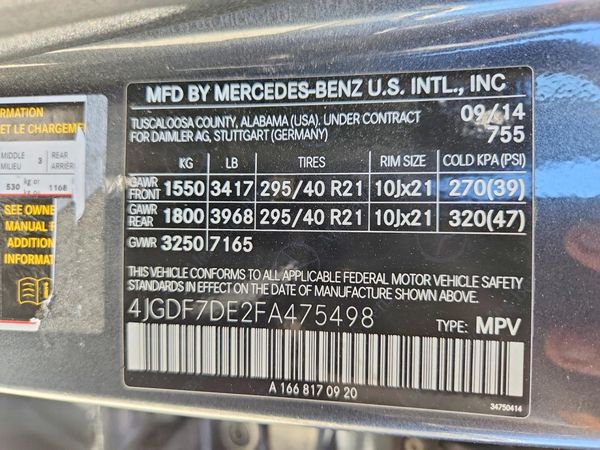 2015 MERCEDES-BENZ GL GL550 4MATIC