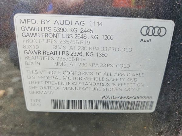 2015 AUDI Q5 Premium Plus — VINS