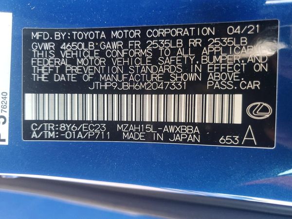 2021 LEXUS UX 250h Premium