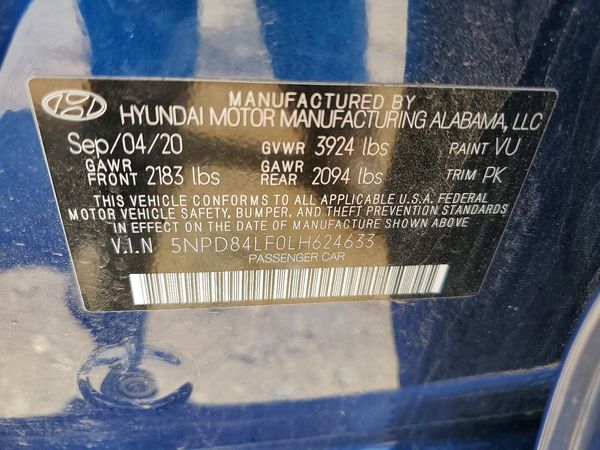 2020 HYUNDAI ELANTRA