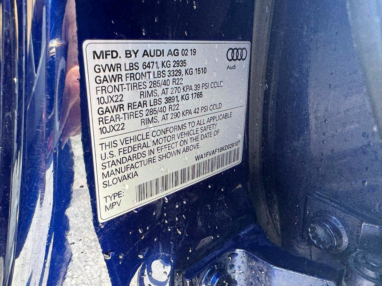 2019 AUDI Q8 S Line quattro Prestige