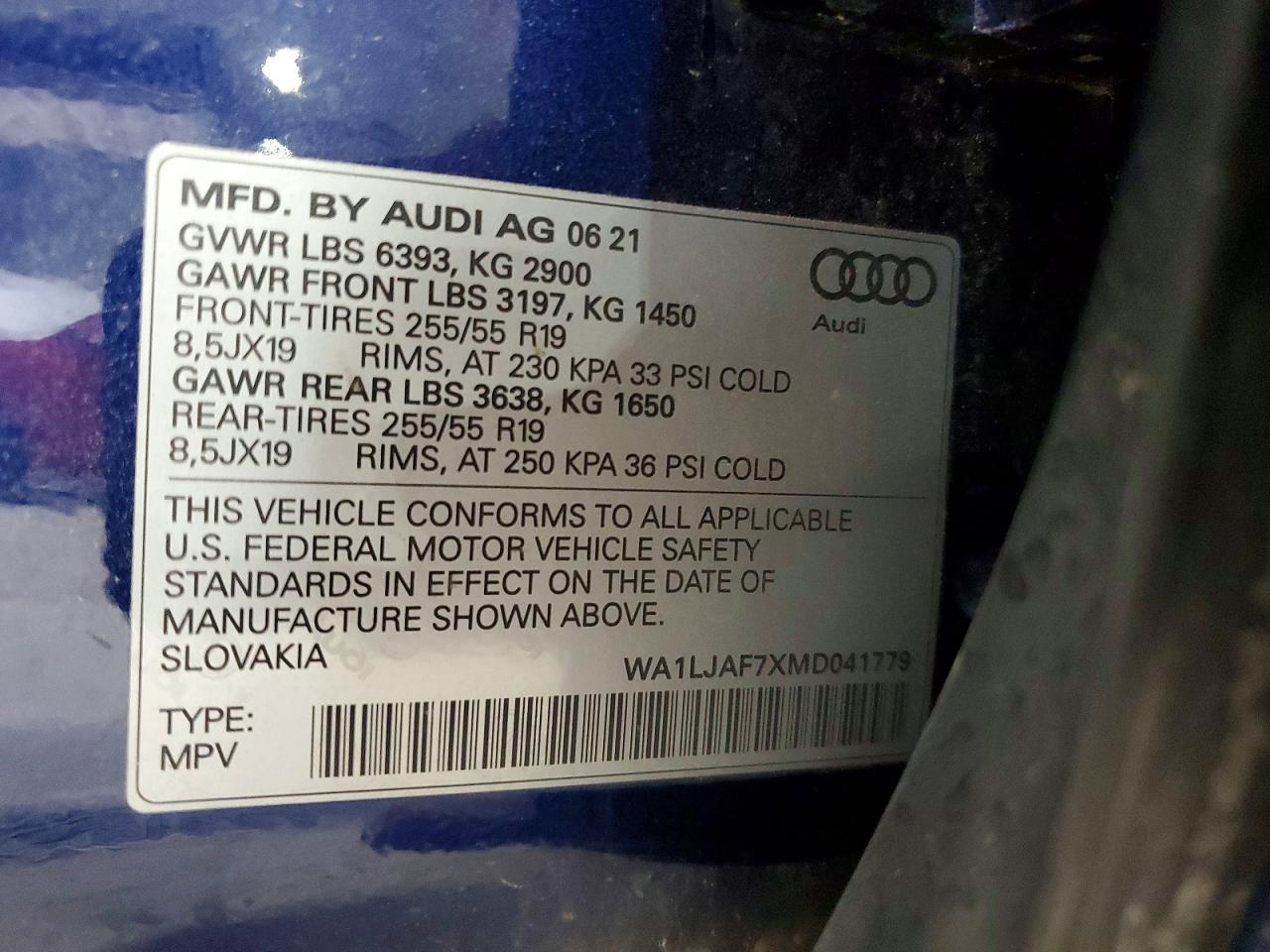 2021 AUDI Q7 quattro Premium Plus
