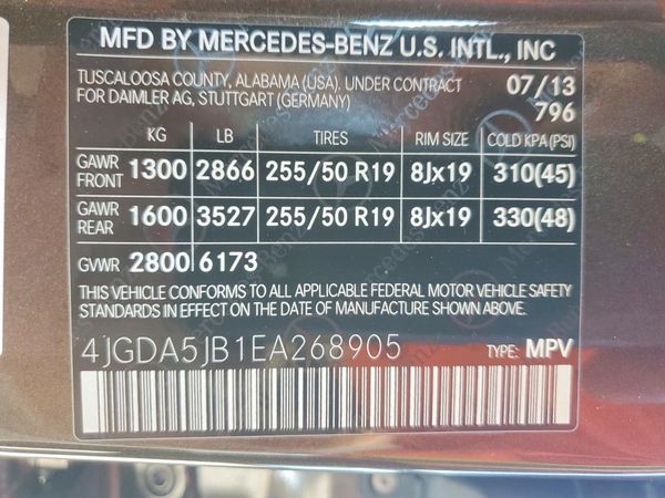2014 MERCEDES-BENZ ML ML350