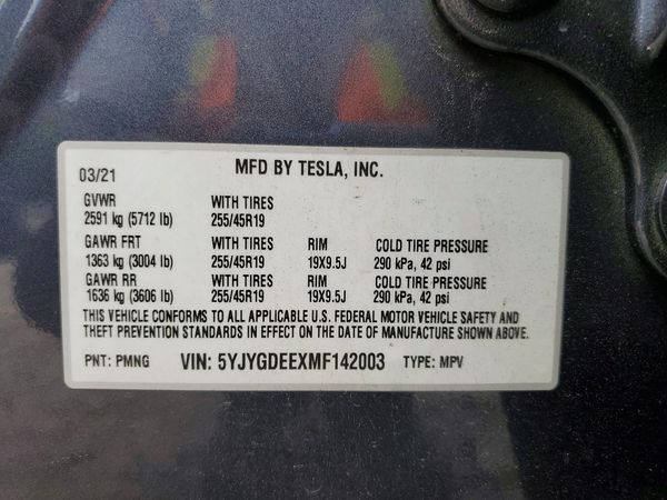 2021 TESLA MODEL Y